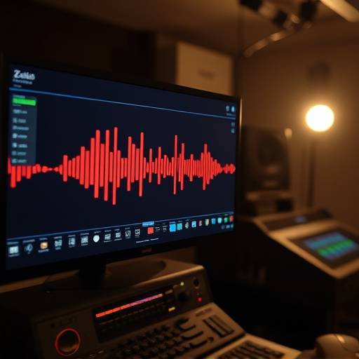 Waveform on a computer screen representing the mastering process at Sonic Bloom Studios
